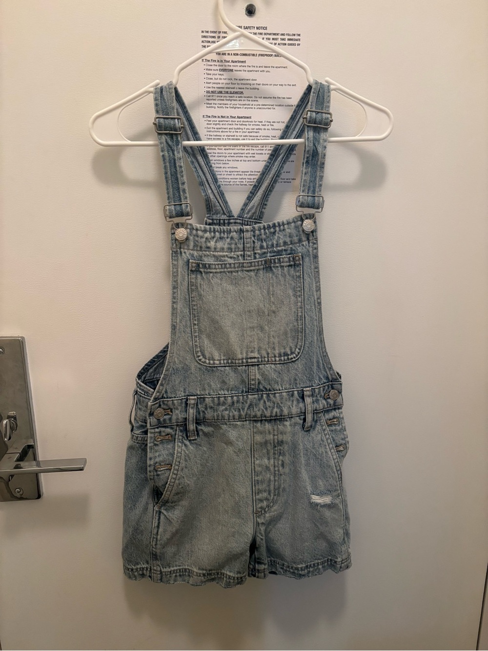 Madewell Light Blue Denim Short Overalls Romper